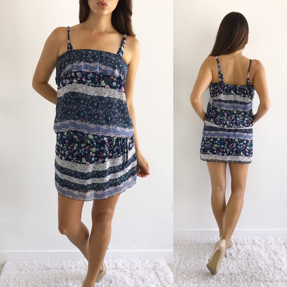 BCX Navy Floral Dress